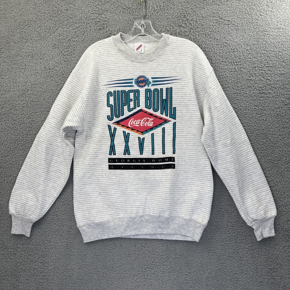 Vintage Jerzees Super Bowl XXVII Coca Cola Sweatshirt 1994 Atlanta Men's Large‎